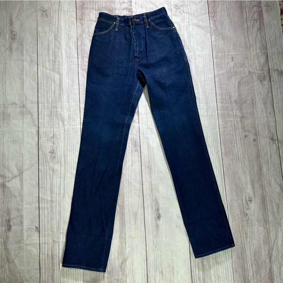 Women’s Vintage Made in the USA Wrangler Long Inseam Dark Denim Jeans Size 12 - Picture 2 of 7